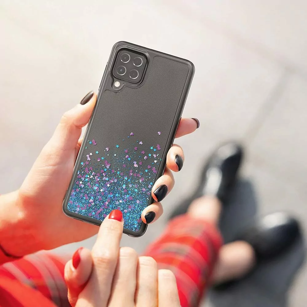 Třpytkové pouzdro kwmobile Flowing Liquid na mobil Samsung Galaxy A22 4G - Gold