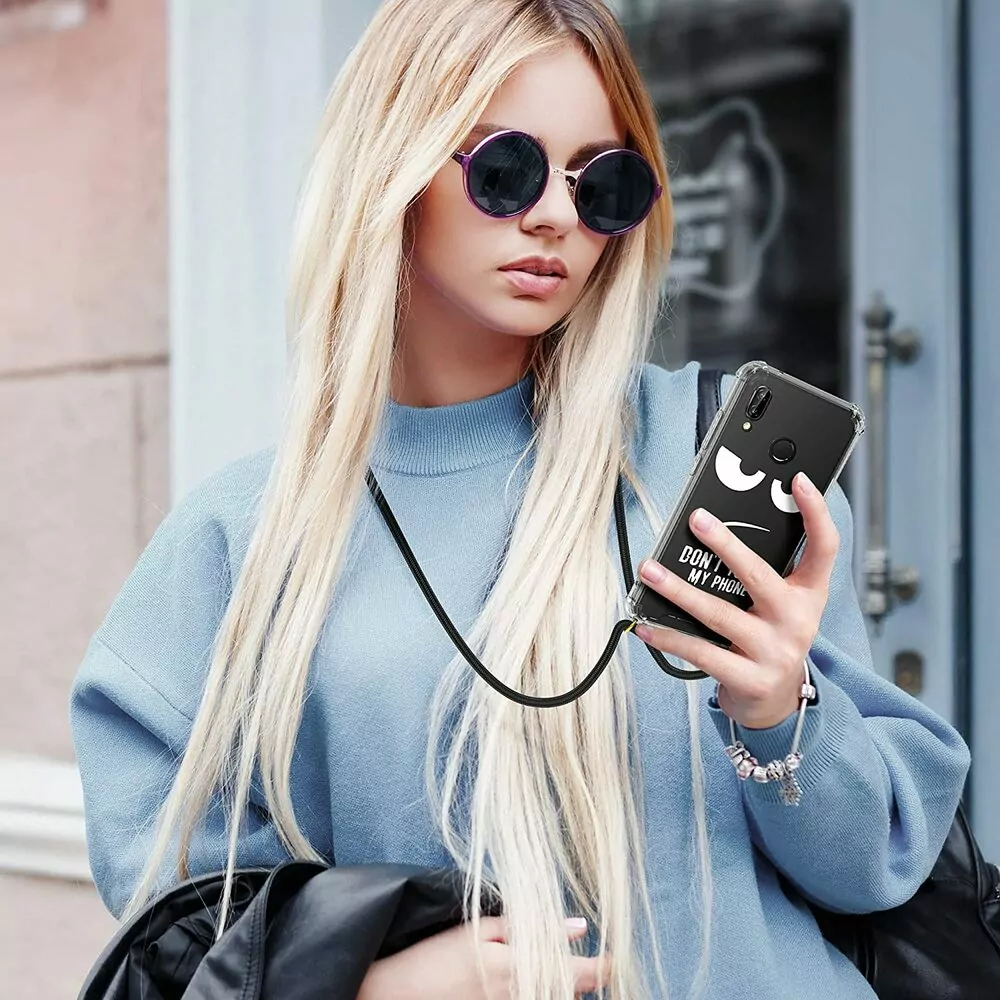 Pevné silikonové pouzdro kwmobile Crossbody na mobil Huawei P20 Lite s popruhem - indian sun