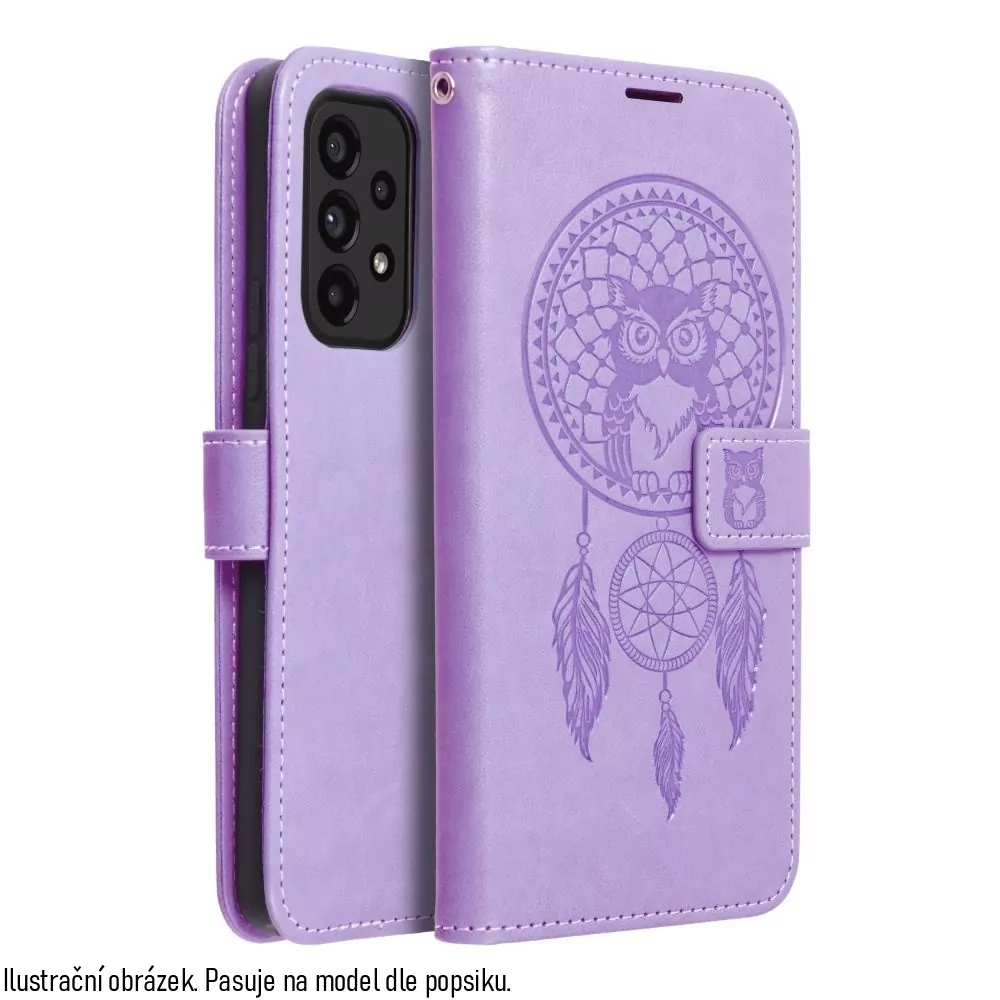 Flipové pouzdro Coolcase Mezzo Fialový lapač snů na mobil Samsung Galaxy A12 / M12
