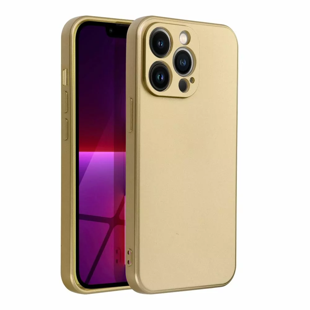 Silikonové pouzdro METALLIC na mobil Apple iPhone 13 Pro Zlatavé