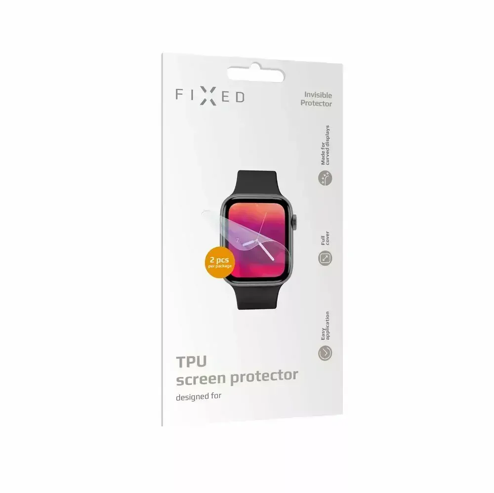 TPU folie na displej FIXED Invisible Protector pro Apple Watch 45mm, 2ks v balení, čirá