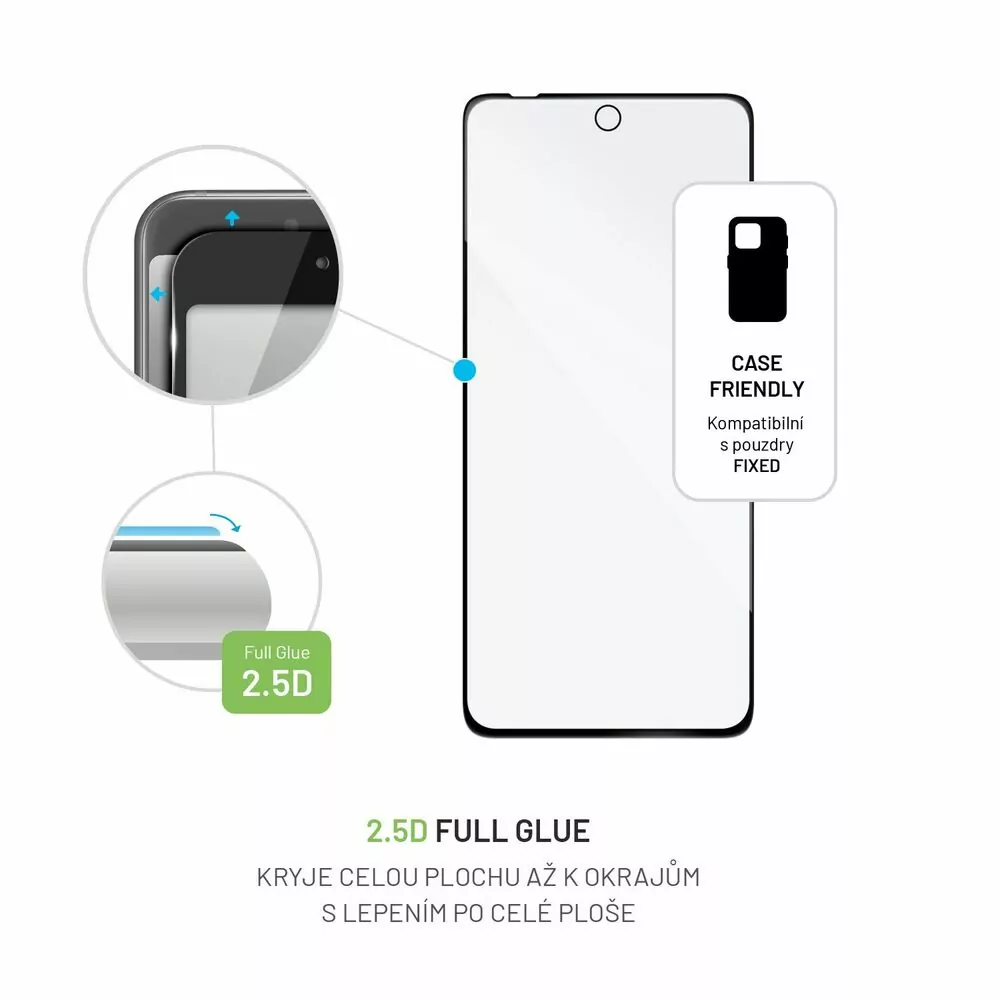 Ochranné tvrzené sklo Fixed pro Motorola Moto G24 / Moto G04 na celý displej, černé (8591680165537)