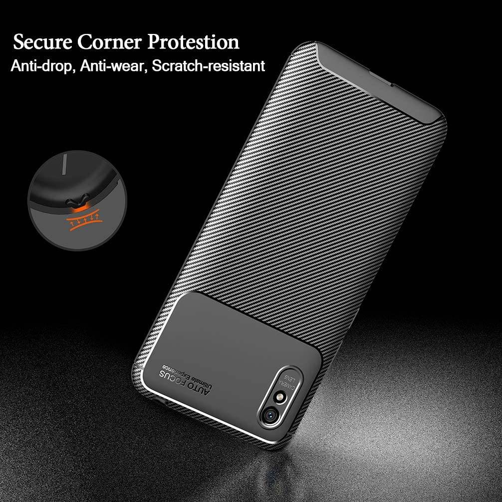 Silikonové pouzdro Premium Coolcase Carbon na mobil Xiaomi Redmi 9A / 9AT Černé