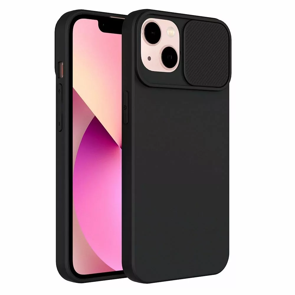 Silikonové pouzdro SLIDE Case s krytkou fotoaparátu na mobil Xiaomi Redmi 9A / 9AT Černé