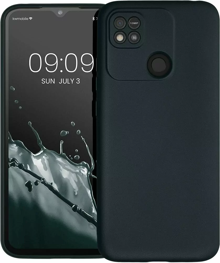 Silikonové pouzdro kwmobile na mobil Xiaomi Redmi 10A Tmavě zelené