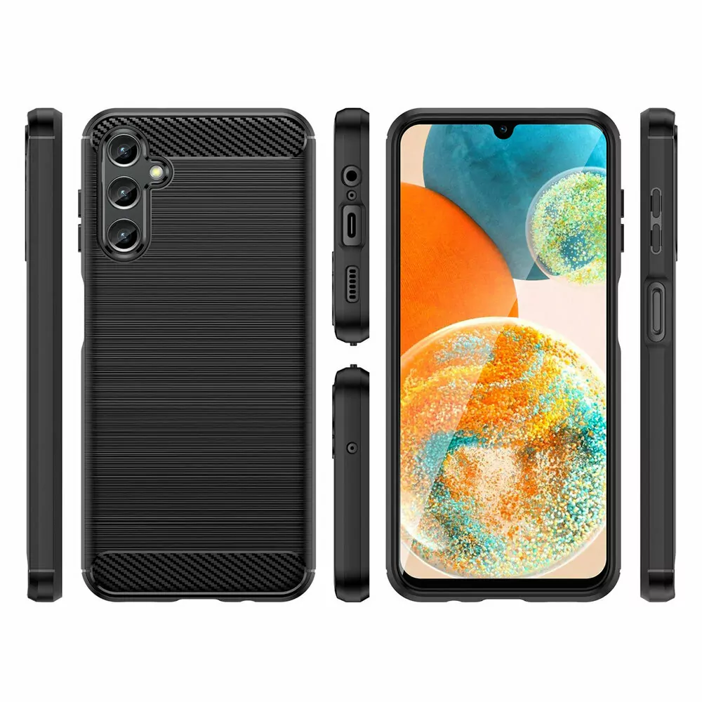 Silikonové pouzdro Coolcase Carbon na mobil Samsung Galaxy A14 LTE / 5G Černé
