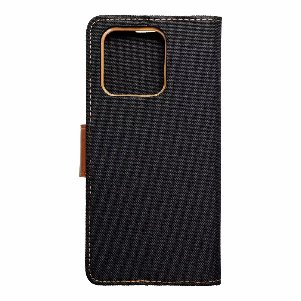 Luxusní flipové pouzdro Coolcase Canvas pro Xiaomi Redmi 10C černé