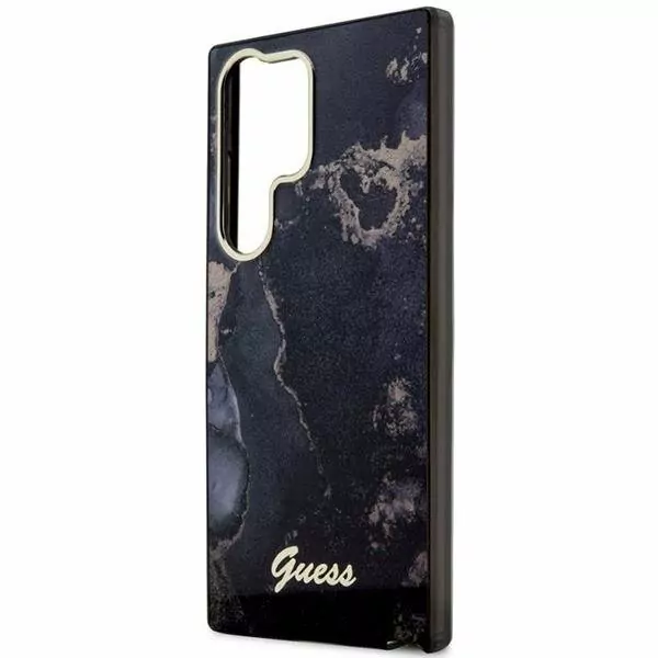 Originální pouzdro Guess GUHCS23LHTMRSK na mobil Samsung Galaxy S23 Ultra - Golden Marble Collection