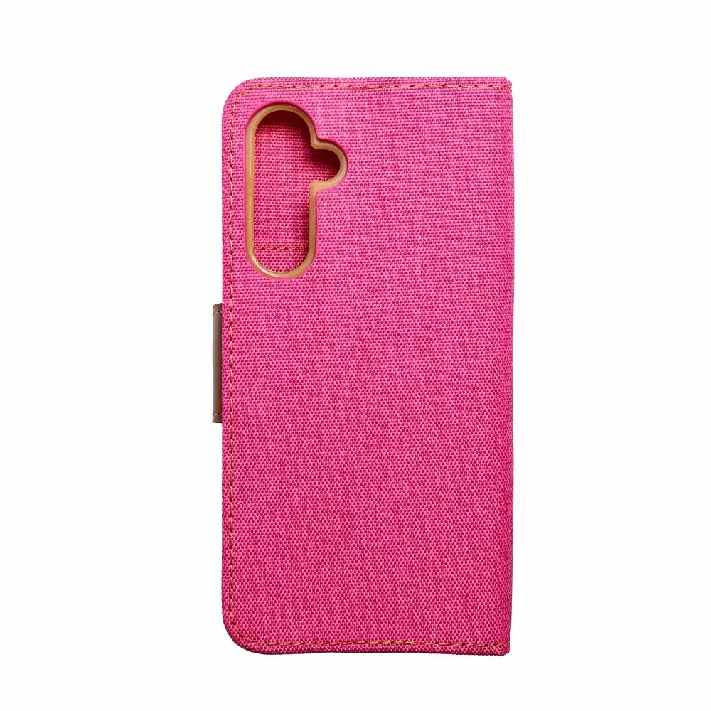 Luxusní flipové pouzdro Coolcase Canvas pro Samsung Galaxy A54 5G růžové