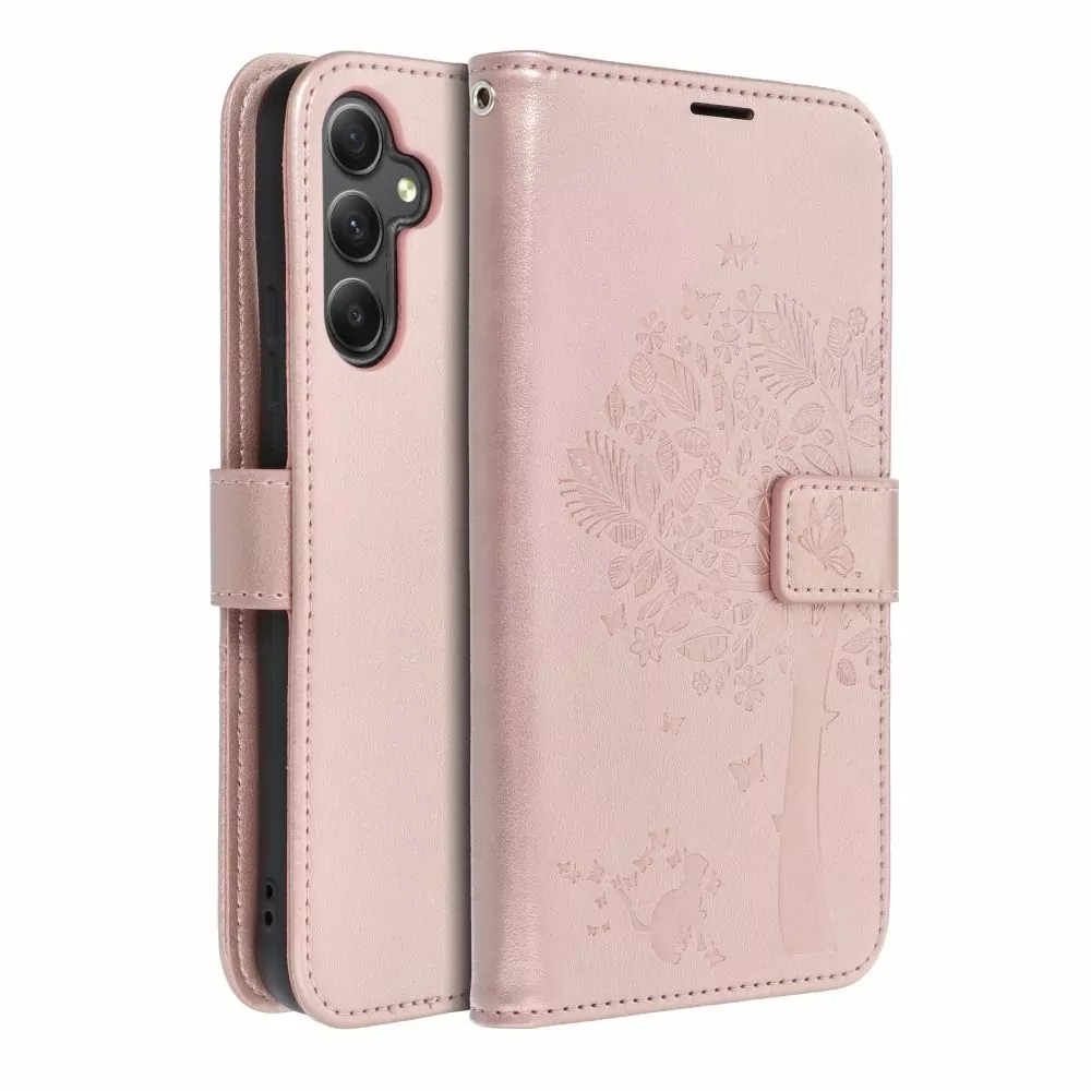 Flipové pouzdro Coolcase Mezzo na mobil Samsung Galaxy A34 5G - Tree rose gold