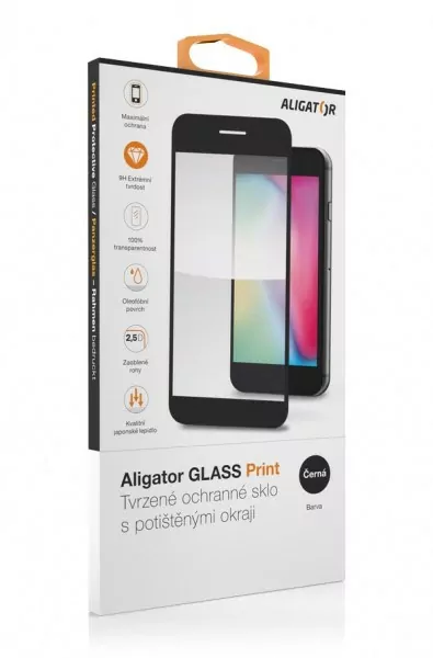 Ochranné sklo ALIGATOR PRINT pro Xiaomi Redmi Note 12 4G / 5G na celý displej, černé (8596426104467)