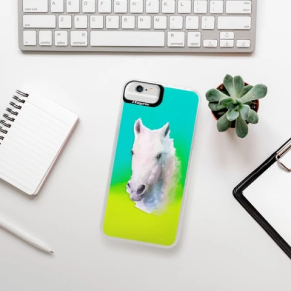 Neonové pouzdro Blue iSaprio Kůň na mobil iPhone 6 Plus/6S Plus