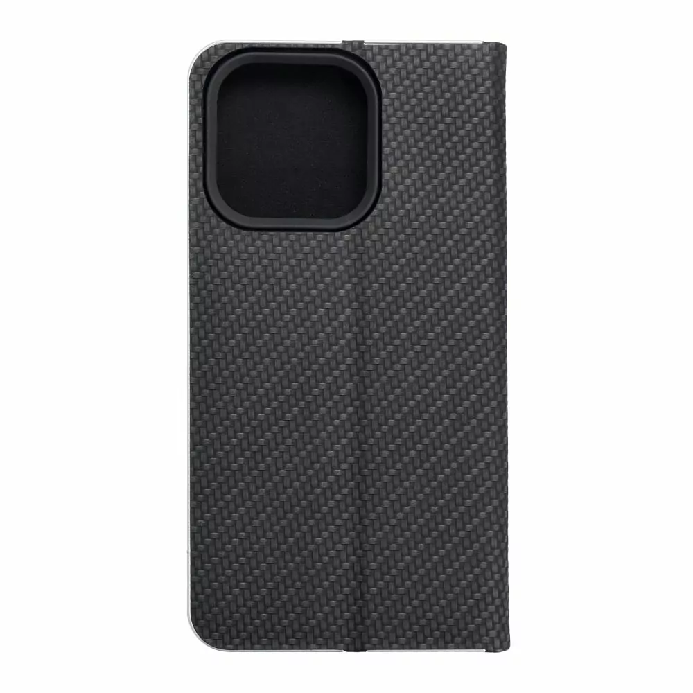 Luxusní flip pouzdro Luna Coolcase Carbon Book na mobil Apple iPhone 14 Pro Černé