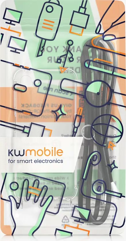 Pevné silikonové pouzdro kwmobile Crossbody na mobil Samsung Galaxy A14 5G / LTE s popruhem přes rameno - čiré