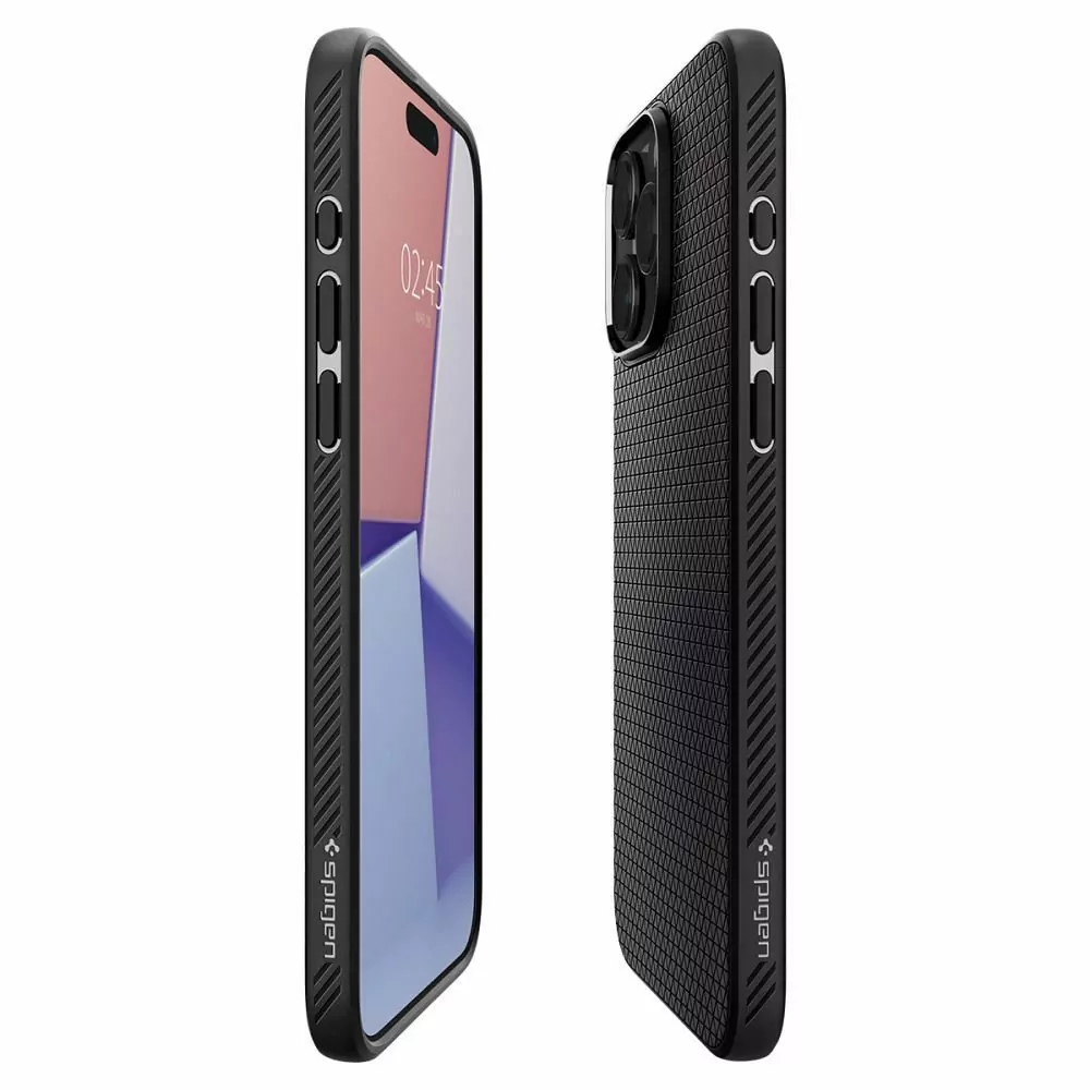 Silikonové pouzdro SPIGEN Liquid Air na mobil Apple iPhone 15 Pro Černé
