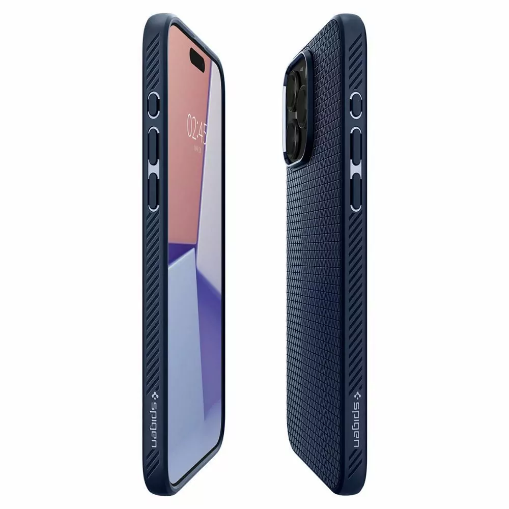 Silikonové pouzdro SPIGEN Liquid Air na mobil Apple iPhone 15 Pro Modré