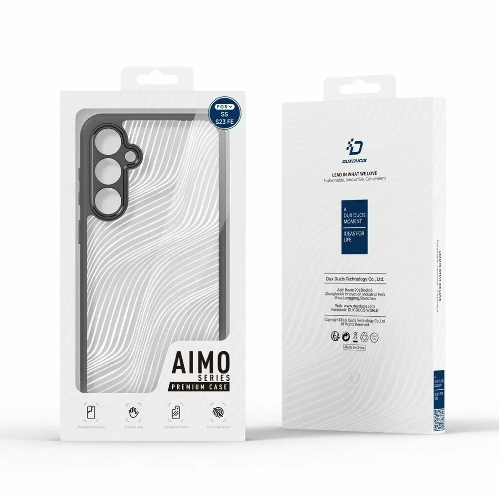Silikonové pouzdro Dux Ducis Aimo na mobil Samsung Galaxy S23 FE čiré - černé