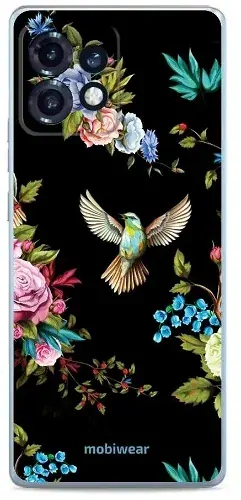 Silikonové pouzdro Mobiwear na mobil Sony Xperia XA2 - B022F Ptáček a květy - VÝPRODEJ
