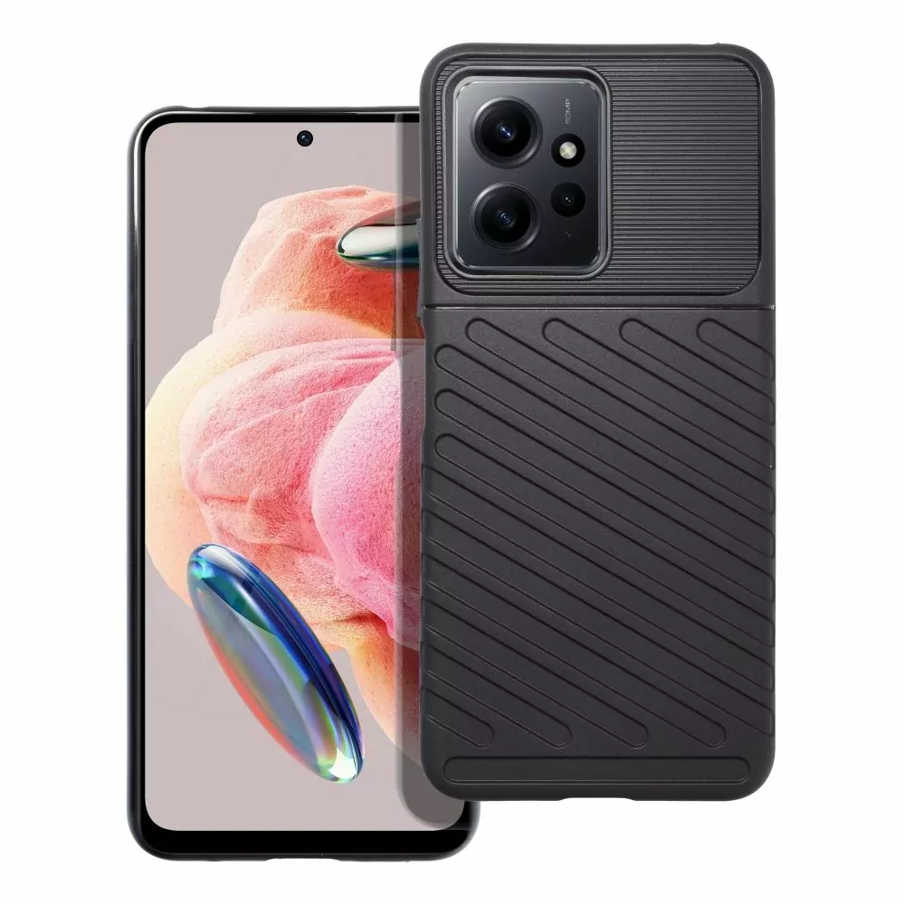 Odolnější gumové pouzdro Armored Thunder na mobilní telefon Xiaomi Redmi Note 12 4G Černé