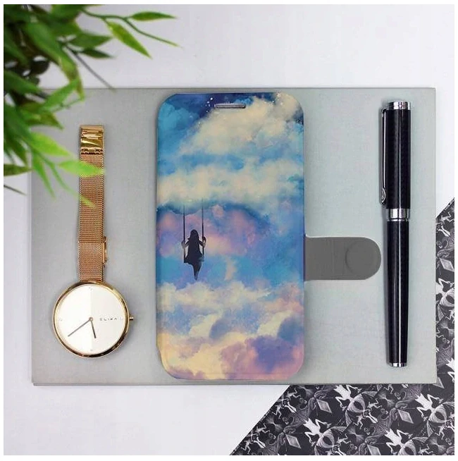 Flipové pouzdro Mobiwear na mobil Xiaomi Redmi Note 11S 5G / Xiaomi POCO M4 Pro 5G - MR09S Dívka na houpačce v oblacích - VÝPRODEJ