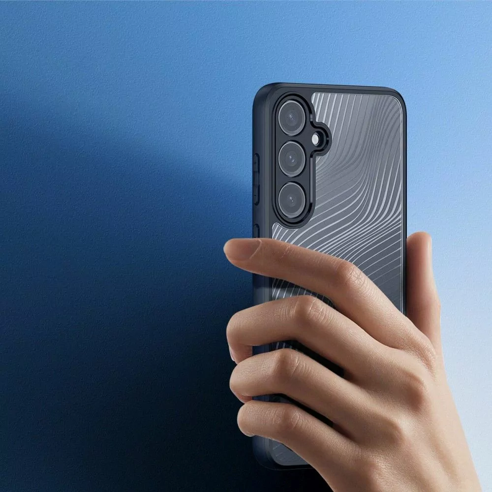 Silikonové pouzdro Dux Ducis Aimo na mobil Samsung Galaxy S24 čiré - černé