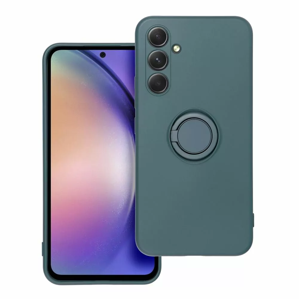 Silikonové pouzdro Forcell RING CASE na mobil Samsung Galaxy A25 5G zelené