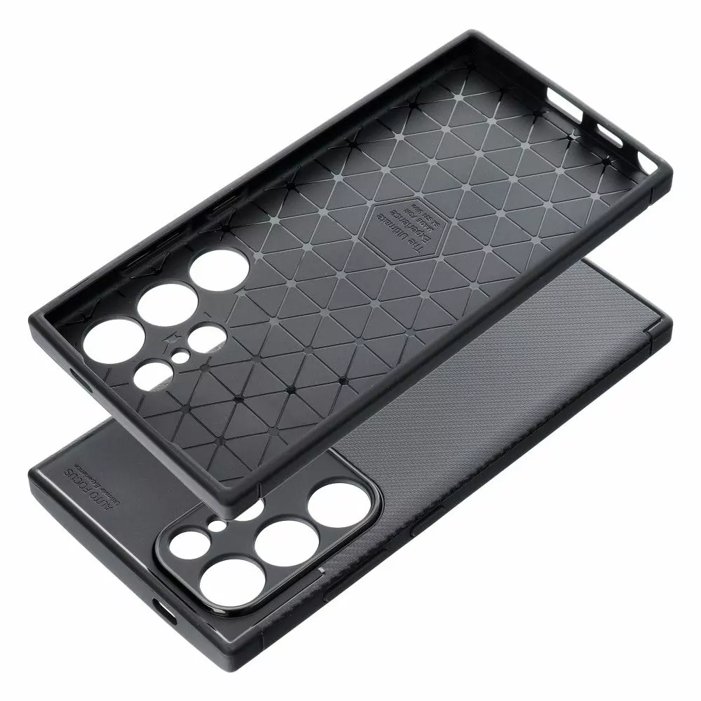 Silikonové pouzdro Premium Coolcase Carbon na mobil Samsung Galaxy S24 Ultra Černé