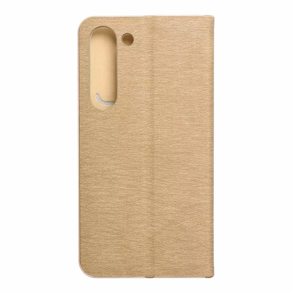 Luxusní flip pouzdro Coolcase Luna na mobil Samsung Galaxy S24 Zlatavé