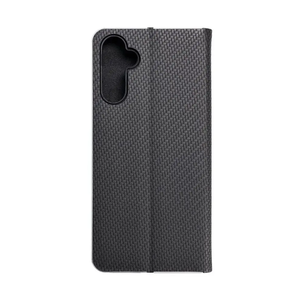 Luxusní flip pouzdro Luna Coolcase Carbon na mobil Samsung Galaxy A35 5G Černé