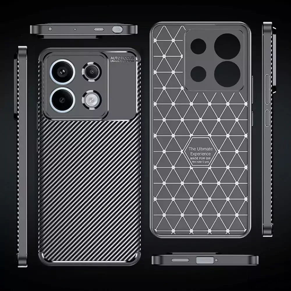 Silikonové pouzdro Coolcase Carbon na mobil Xiaomi Redmi Note 13 Pro 5G / Poco X6 5G Černé