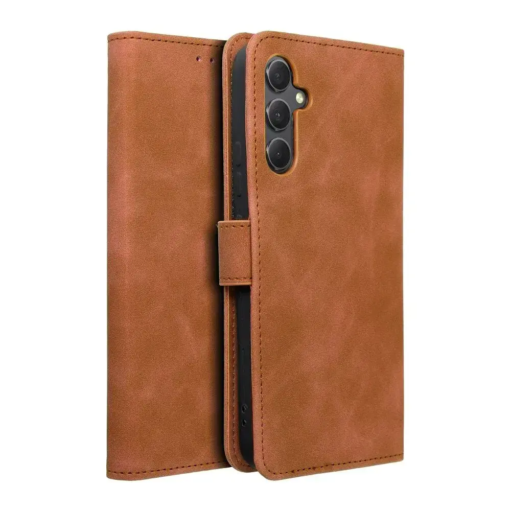 Flip knížkové pouzdro Coolcase TENDER na mobil Samsung Galaxy A55 5G - Hnědé