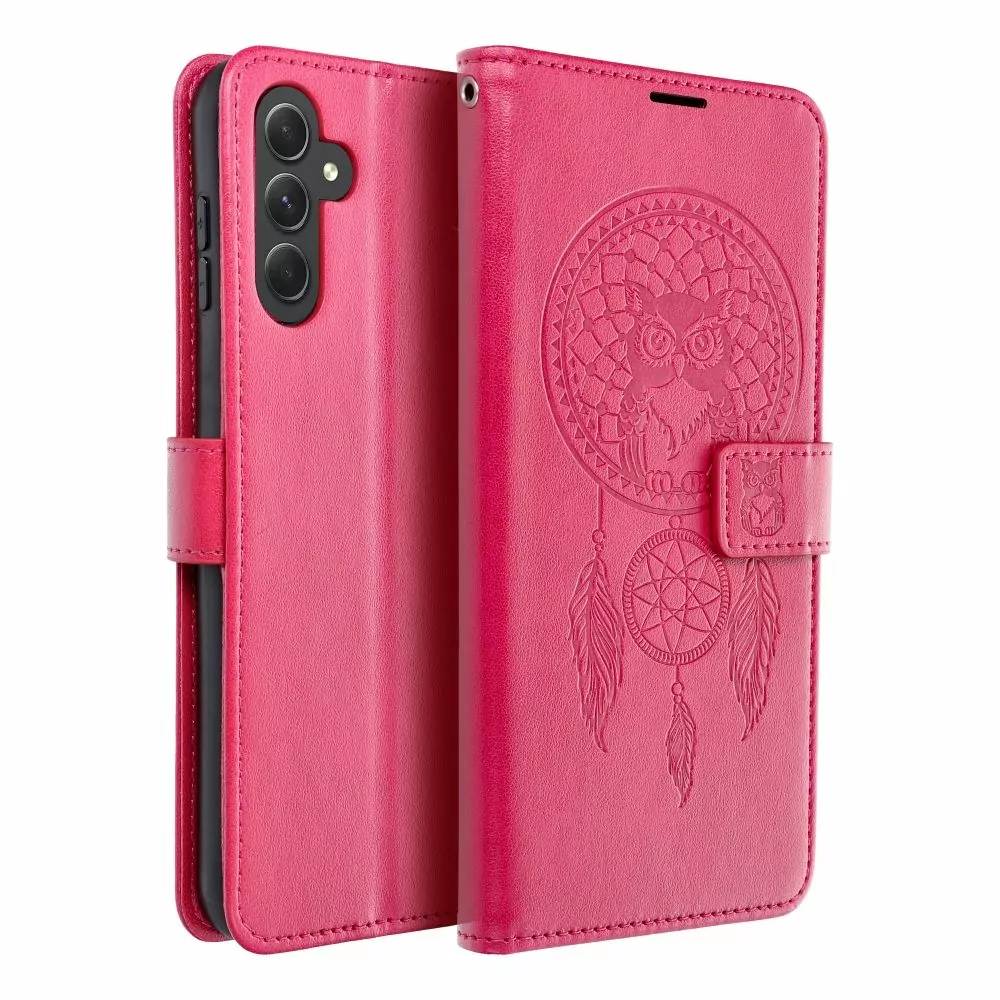 Knížkové flip pouzdro Coolcase Mezzo na mobil Samsung Galaxy A35 5G - Magenta lapač snů se sovou