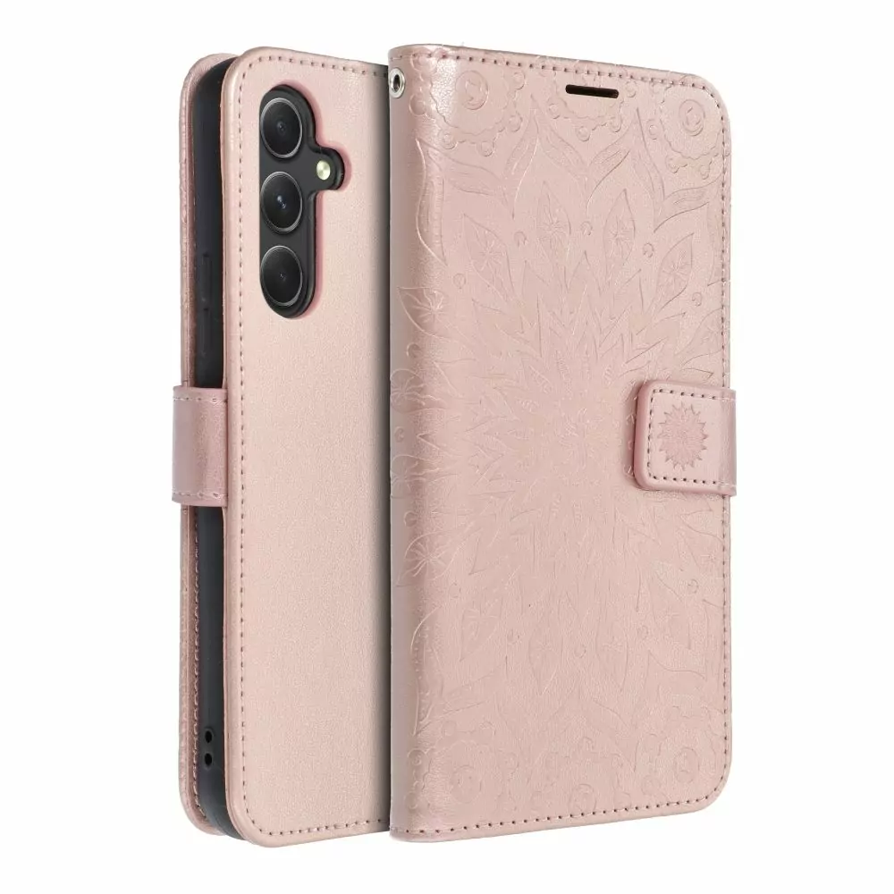 Flipové pouzdro Coolcase Mezzo na mobil Samsung Galaxy A54 5G - Mandala rose gold
