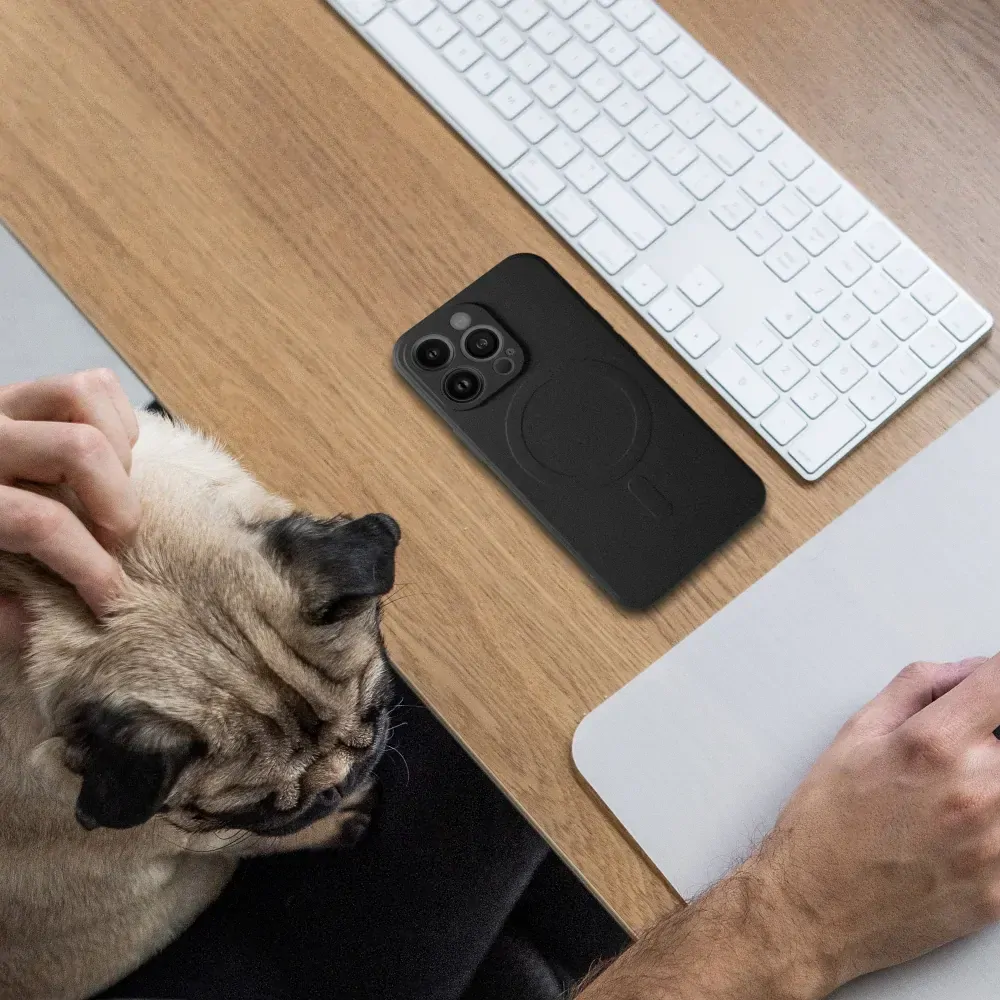 Silikonové pouzdro Silicone Mag Cover na mobil Samsung Galaxy S24 Plus černé s podporou MagSafe