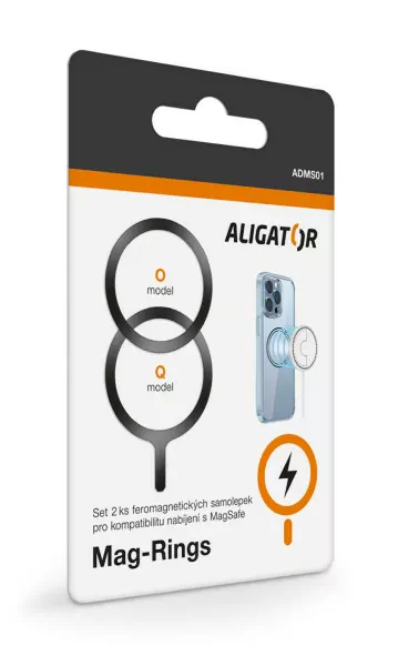 Set 2ks feromagnetických samolepek Aligator Mag-Rings, Magsafe kompatibilní, černé