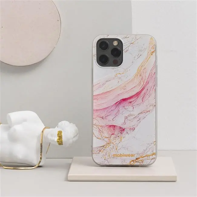 Silikonové pouzdro Mobiwear na mobil Samsung Galaxy Note 20 - B002F Růžový a zlatavý mramor - VÝPRODEJ