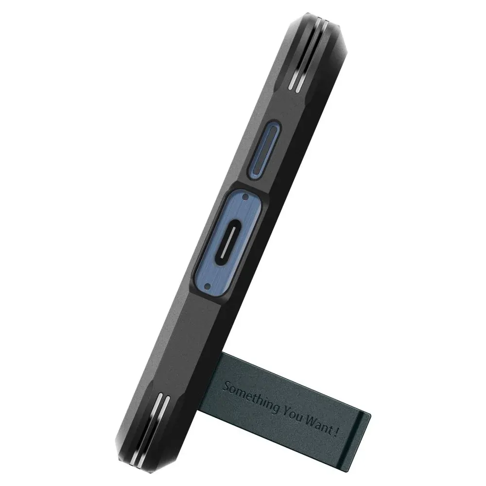 Odolné silikonové pouzdro SPIGEN Tough Armor na mobil Samsung Galaxy A35 5G - zelené se stojánkem