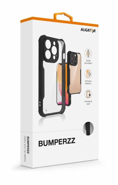 Pevné odolné pouzdro ALIGATOR BUMPERZZ - Apple iPhone 16 Plus Čiré - černé