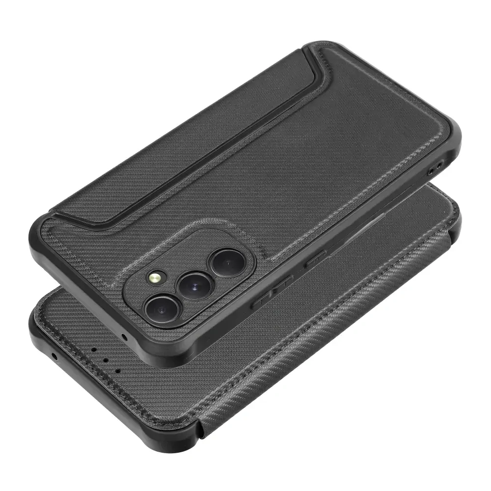 Ultimátní knížkové flip pouzdro Coolcase RAZOR Carbon - Samsung Galaxy A35 5G - tmavě modré