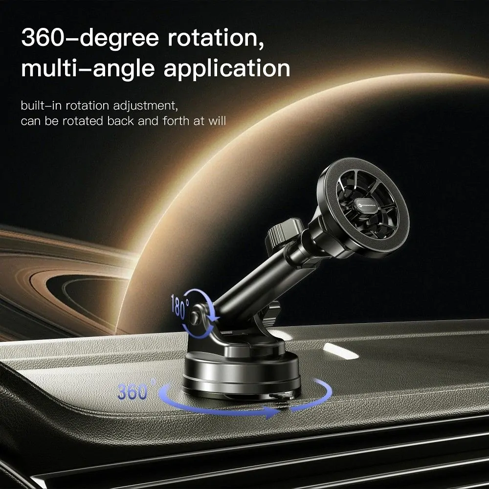 Univerzální magnetický držák FORCELL F-Grip PrecisionX na sklo / do mřížky / na palubní desku a podporou MagSafe, černý