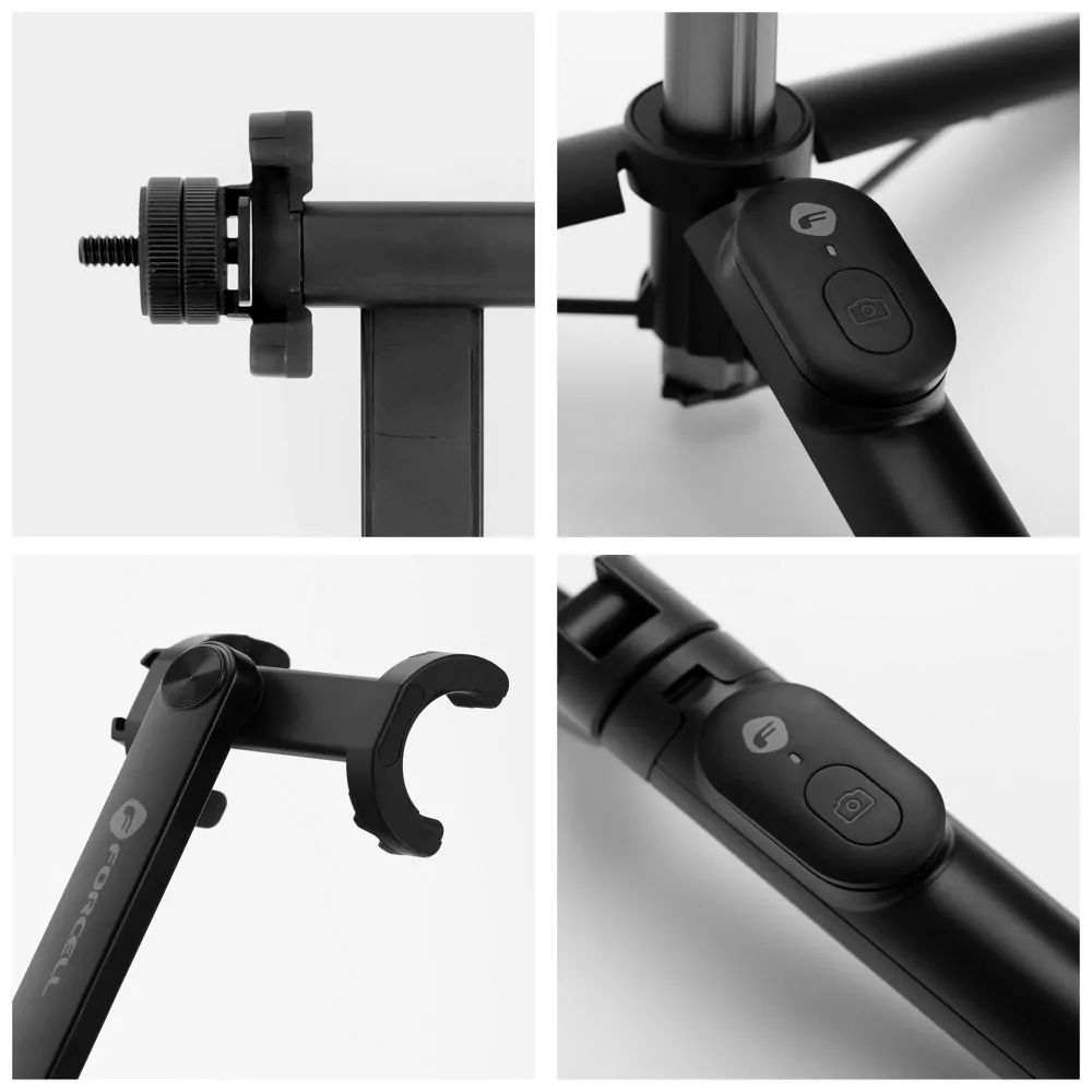 Selfie tyč s Bluetooth ovladáním FORCELL F-GRIP S70M, použití jako stativ, délka 30 - 70 cm