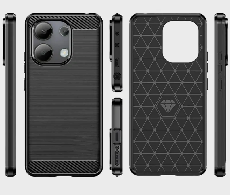 Silikonové pouzdro Coolcase Carbon - Xiaomi Redmi Note 13 4G Černé