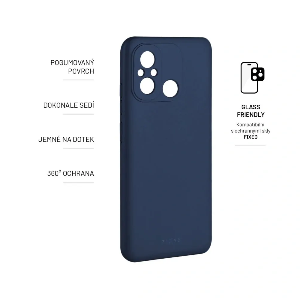 Silikonové pouzdro FIXED Story - Xiaomi Redmi 12C Modré - pogumované