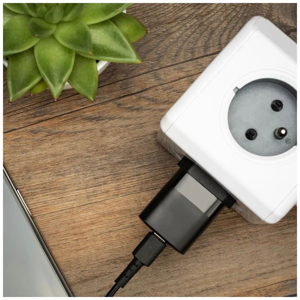 Rozpojitelná nabíječka do sítě FIXED Mini s USB-C výstupem a USB-C/Lightning kabelu, podpora PD, 1 metr, MFI, 20W, černá