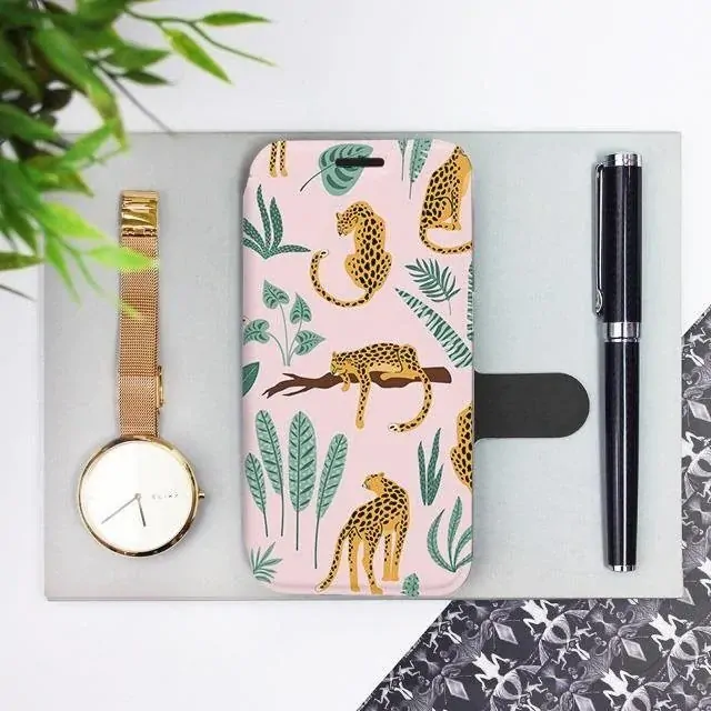 Knížkové flip pouzdro Mobiwear - Samsung Galaxy A22 4G - MP07S Leopardi - VÝPRODEJ