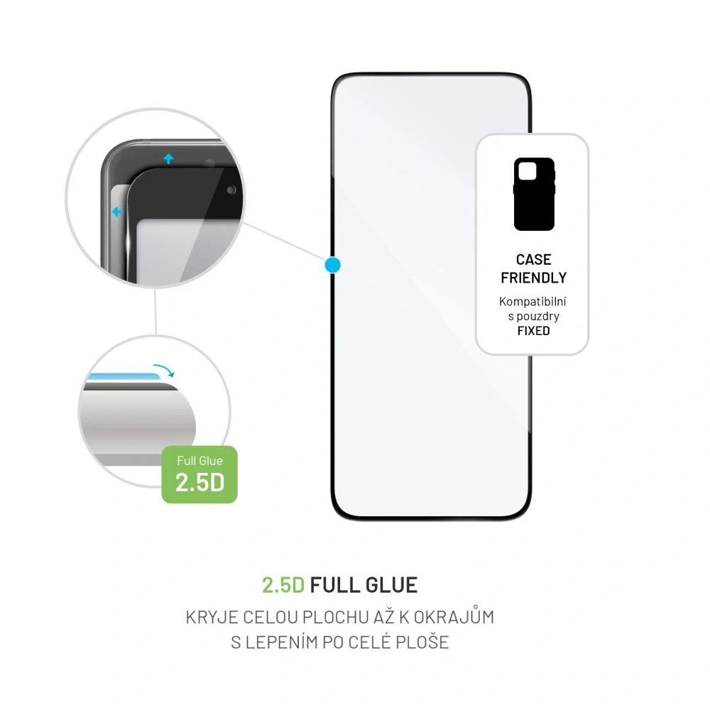 Ochranné tvrzené sklo FIXED Full-Cover na celý displej Honor 200 Lite - černé (8591680168965)