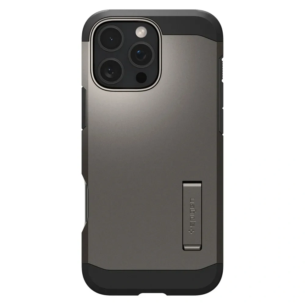 Odolné pouzdro SPIGEN Tough Armor Mag s MagSafe - Apple iPhone 16 Pro - Gunmetal se stojánkem