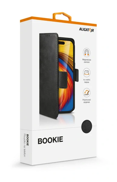 Aligator flip pouzdro na mobil iPhone 15 Pro černé