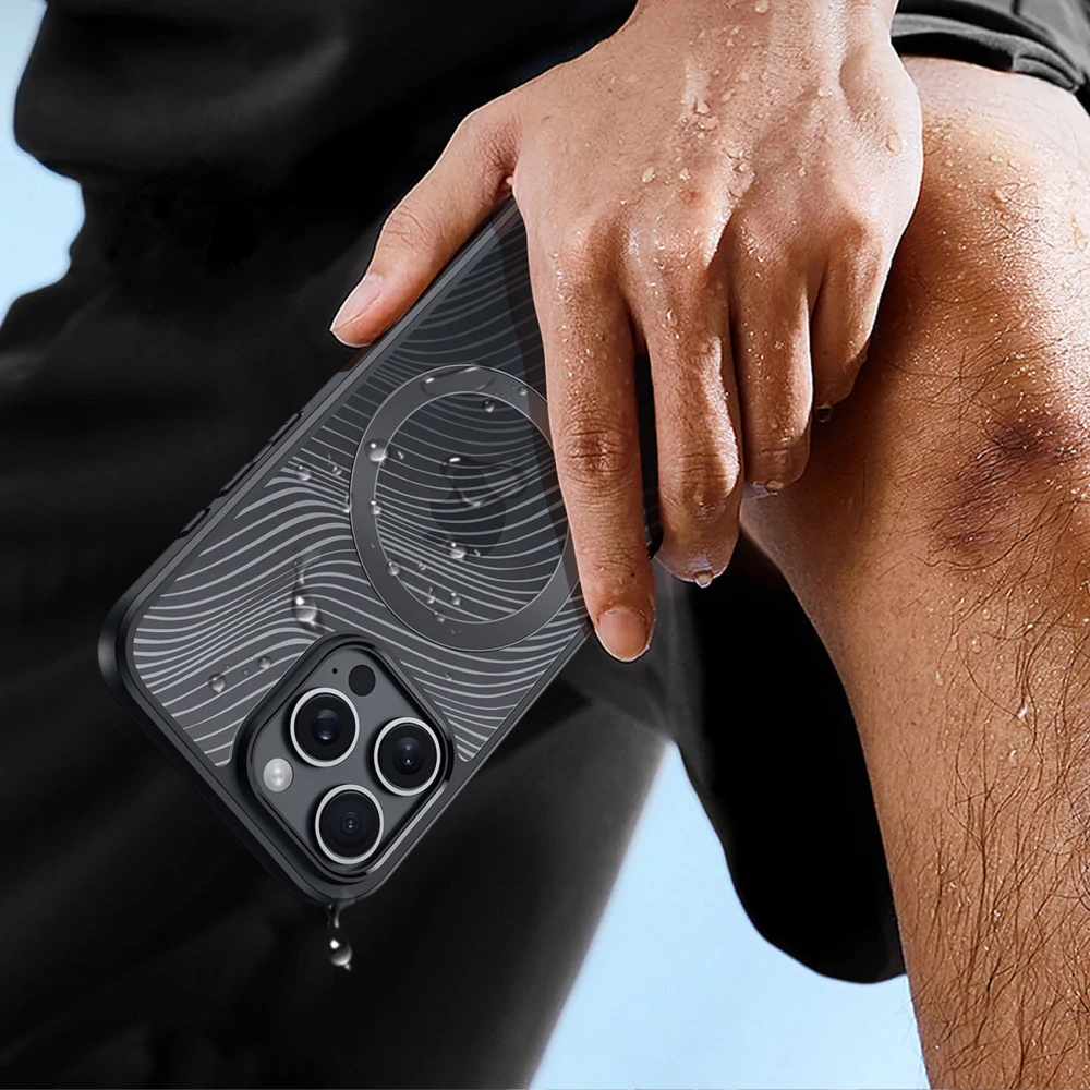 Pouzdro Dux Ducis Aimo Mag s MagSafe - Apple iPhone 16 Pro - průhledné / černé