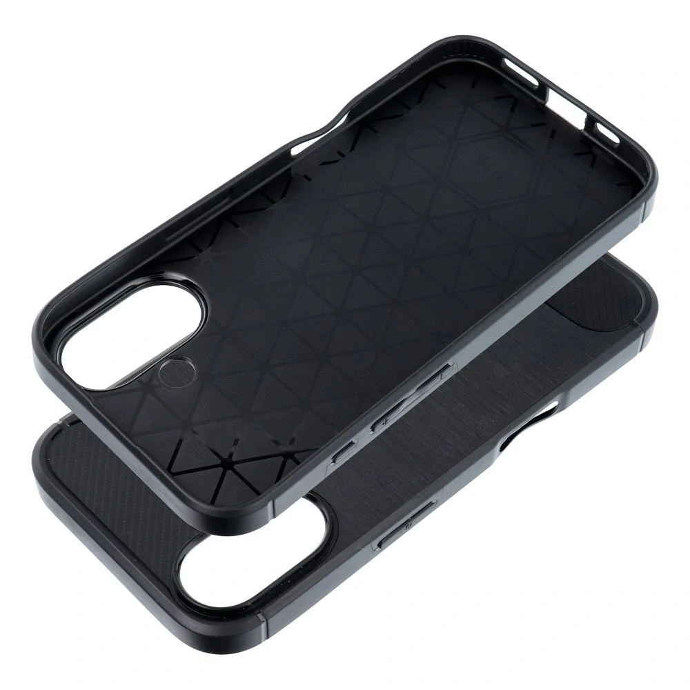 Silikonové pouzdro Carbon na mobil Apple iPhone 16 Plus Černé